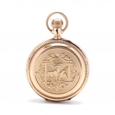 antique-14kt-gold-hunter-case-pocket-watch-elgin