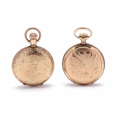two-lady-s-gold-filled-hunter-case-pocket-watches