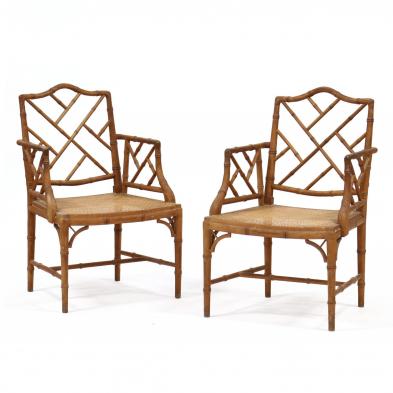 pair-of-faux-bamboo-carved-armchairs