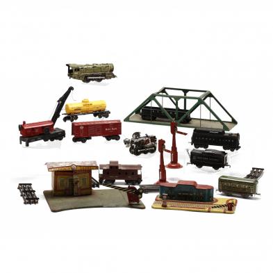 an-assortment-of-vintage-trains-and-parts