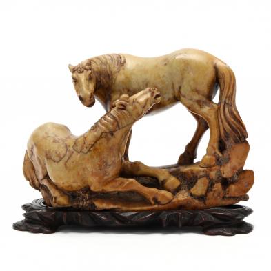 a-chinese-soapstone-sculpture-of-two-horses