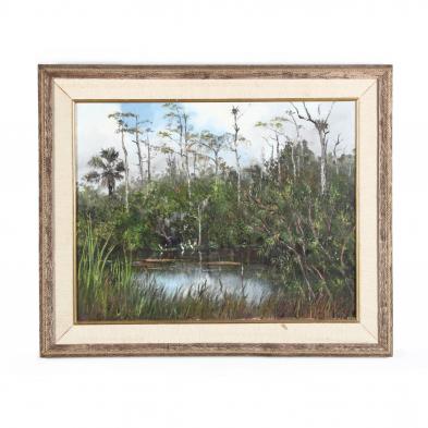 sam-vinikoff-fl-1919-2010-marsh-view-with-herons-everglades