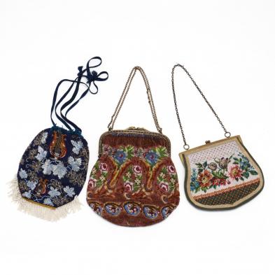 three-antique-beaded-bags