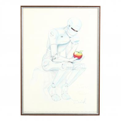 signed-apple-poster-by-robert-zraick-dedicated-to-jerry-lewis