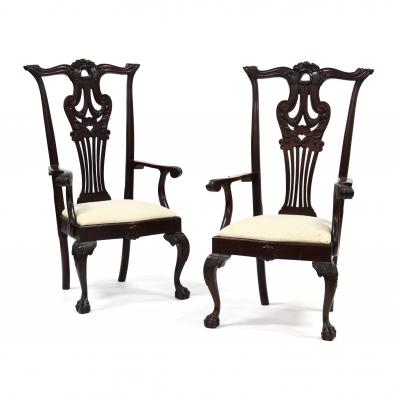 pair-of-chippendale-style-carved-mahogany-armchairs