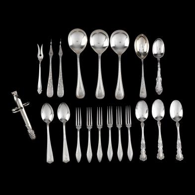 a-group-of-sterling-silver-silverplate-flatware