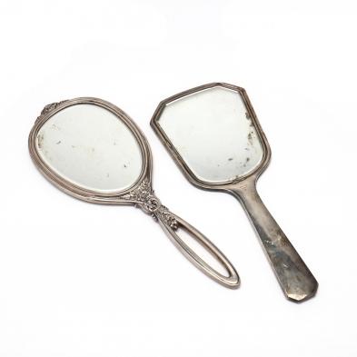 two-sterling-silver-hand-mirrors