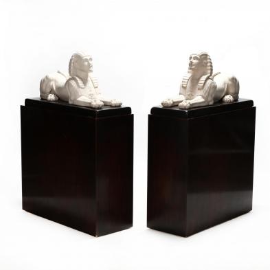 pair-of-decorative-sphinx-on-stands