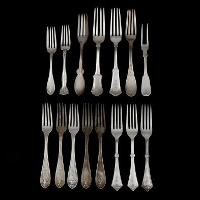 fifteen-sterling-silver-coin-silver-forks