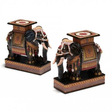 pair-of-glazed-ceramic-elephant-garden-stools