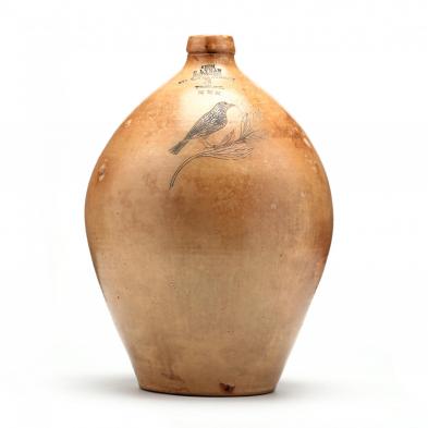 new-york-stoneware-advertising-jug-with-incised-bird-decoration