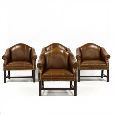 set-of-four-chippendale-style-leather-club-chairs