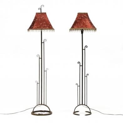 daniel-boone-iv-two-art-deco-style-iron-floor-lamps