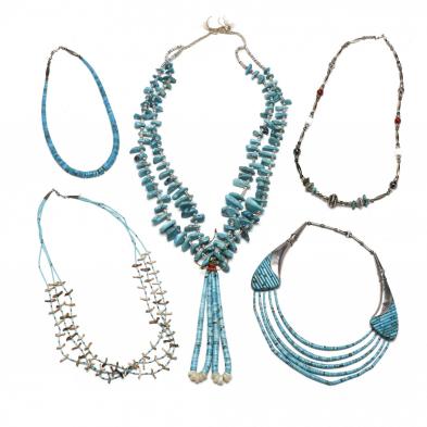 five-turquoise-necklaces