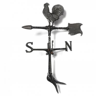 vintage-painted-aluminum-rooster-weathervane