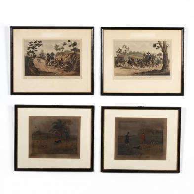 four-english-hunt-and-carriage-scenes
