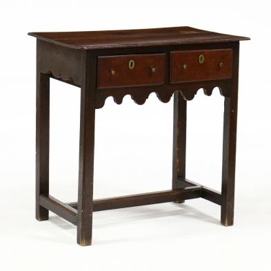 antique-english-oak-two-drawer-table