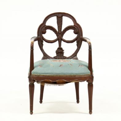 regency-style-carved-mahogany-armchair