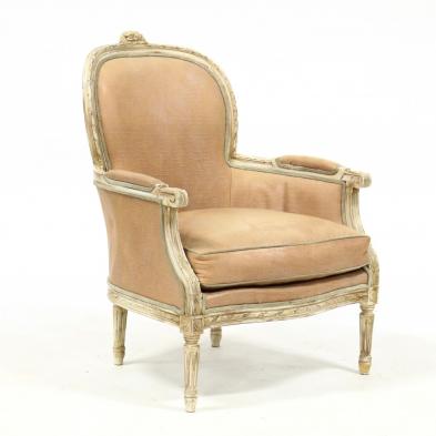 vintage-louis-xvi-style-carved-and-painted-bergere
