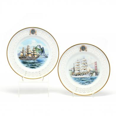 two-cased-bing-grondahl-copenhagen-porcelain-plates