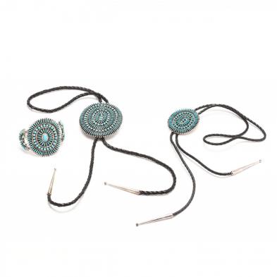 three-sterling-silver-and-turquoise-jewelry-items