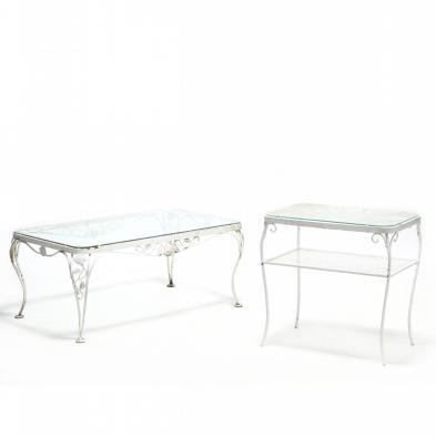 two-vintage-iron-rose-pattern-tables