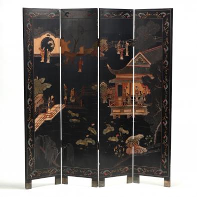 vintage-chinese-carved-and-painted-lacquer-floor-screen