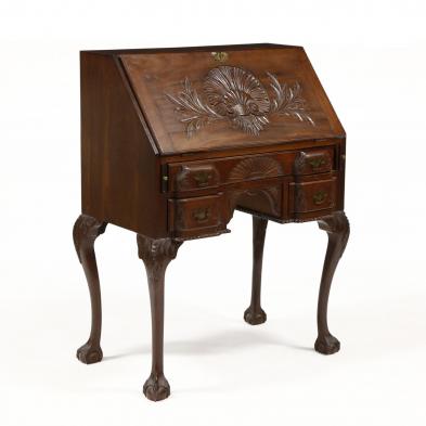 antique-english-carved-mahogany-slant-front-desk