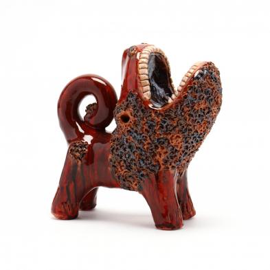 nc-folk-pottery-billy-ray-hussey-roaring-red-lion