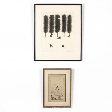 two-japanese-art-works-on-paper