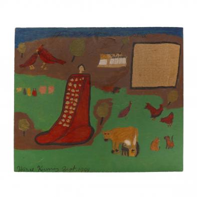 folk-art-painting-hazel-kinney-ky-b-1929-i-the-old-woman-in-a-shoe-i