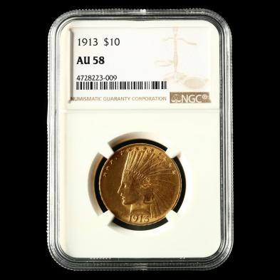 1913-10-indian-head-gold-eagle-ngc-au58