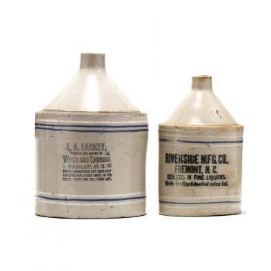 two-north-carolina-advertising-whiskey-jugs