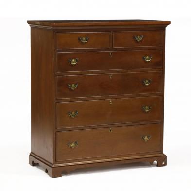 craftique-chippendale-style-mahogany-semi-tall-chest-of-drawers