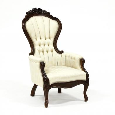 victorian-carved-walnut-parlor-chair