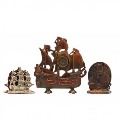 vintage-clipper-ship-door-stop-and-bookends