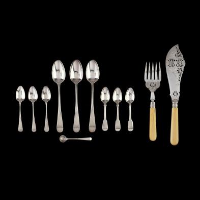 a-collection-of-antique-english-silver-flatware