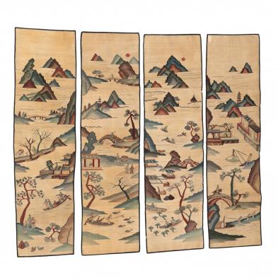 set-of-four-chinese-embroidered-silk-kesi-panels