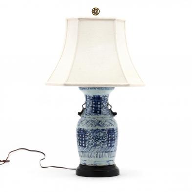 an-antique-chinese-blue-and-white-double-happiness-table-lamp