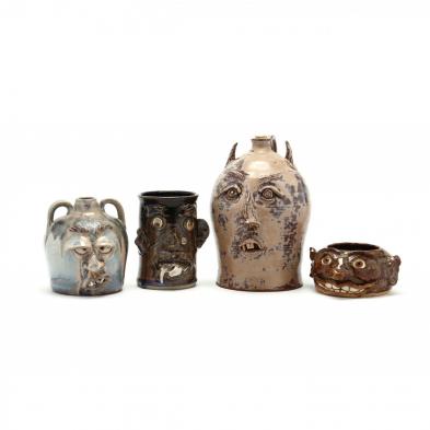 four-folk-pottery-face-vessels