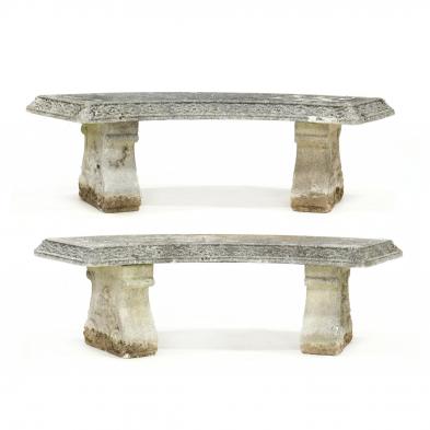 pair-of-vintage-cast-stone-garden-benches