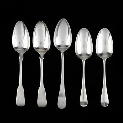 five-georgian-silver-tablespoons-by-female-silversmiths