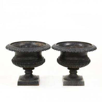 pair-of-classical-style-cast-iron-garden-urns