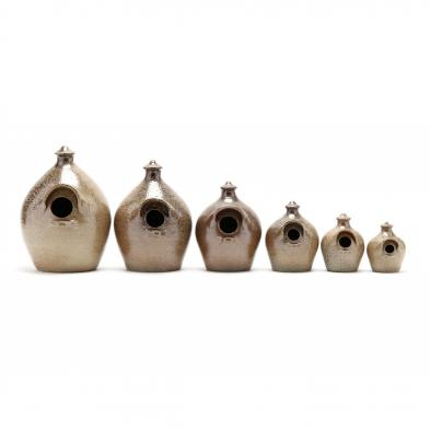 a-graduated-set-of-six-jugtown-bird-houses-pam-owens