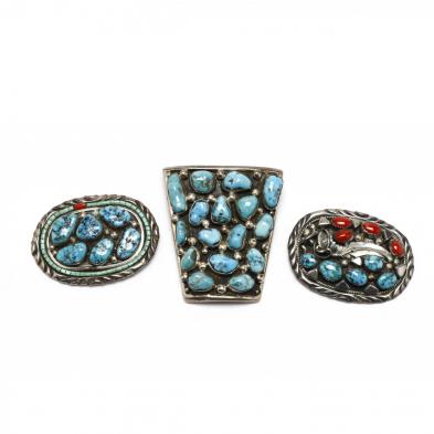 three-silver-and-gemstone-bolos