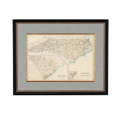 vintage-map-of-north-and-south-carolina