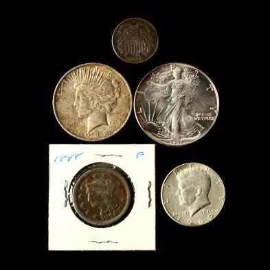 five-u-s-silver-and-copper-coins