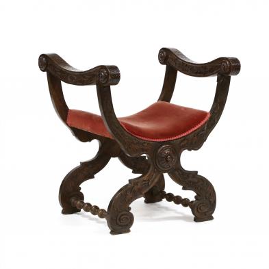 vintage-carved-walnut-savonarola-chair