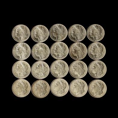 uncirculated-roll-of-twenty-1885-o-morgan-silver-dollars