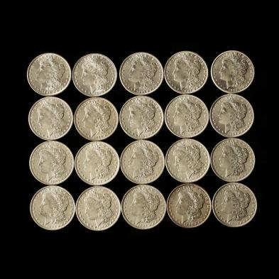mixed-roll-of-uncirculated-morgan-silver-dollars
